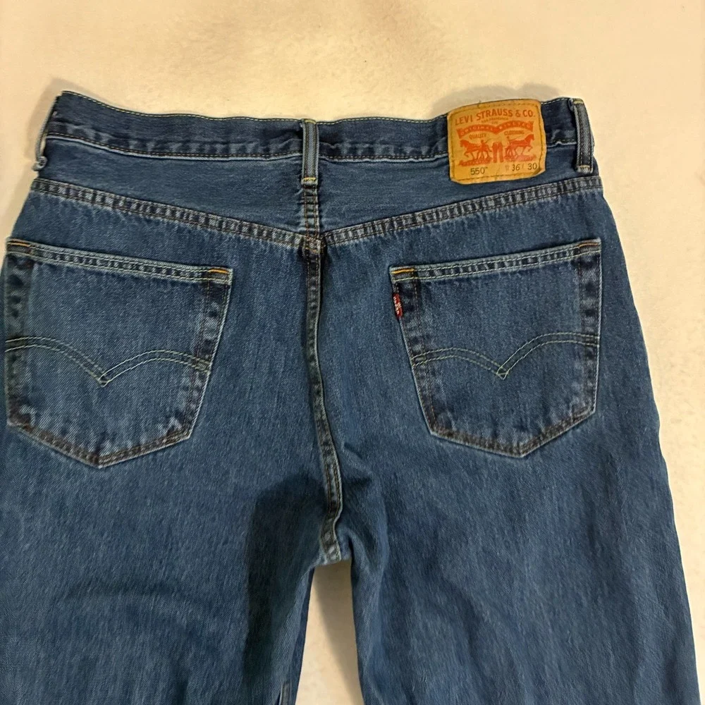 Levis‎ 550 Jeans Mens 36x30 (Fits 36x29) Relaxed Fit Dark Wash Denim Work Pants